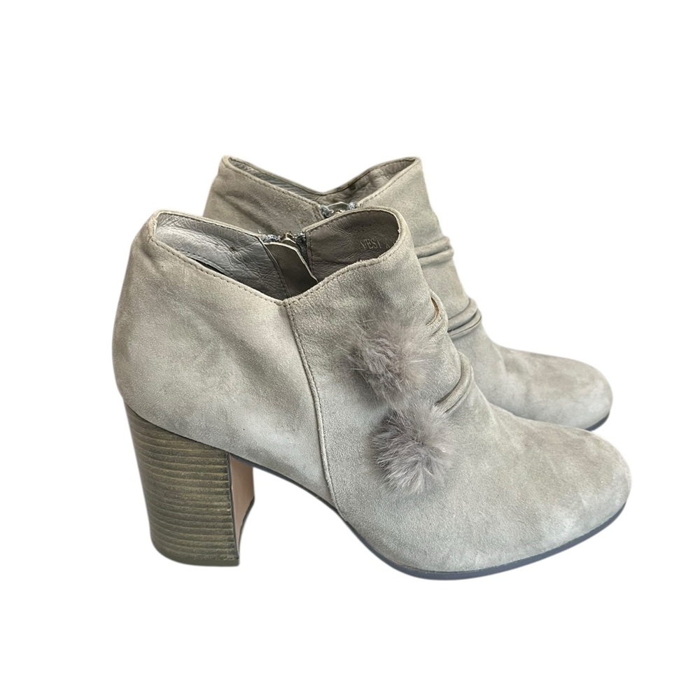 Anthropologie Silent D West Booties Size 39 Gray Suede High Heel